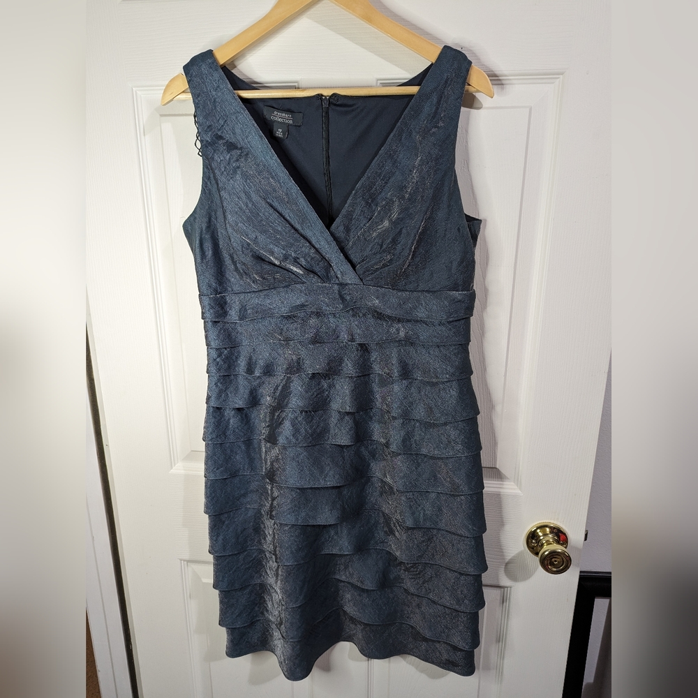 Dressbarn Blue Grey Shimmer Party Dress  sleeveless  size 12